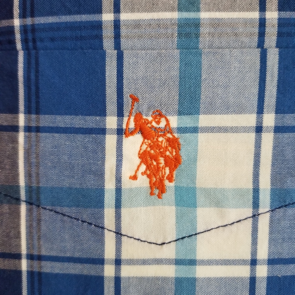 XL U.S. Polo Assn. Plaid Long Sleeved Button Down - Picture 3 of 5